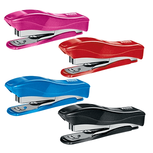 Petrus 200 Liliput WOW Grapadora + 1 Caja de 1.000 Grapas 23/6 - Hasta 12 Hojas - Grapas 23/6 - Grapado Cerrado y Clavado - Colores Surtidos