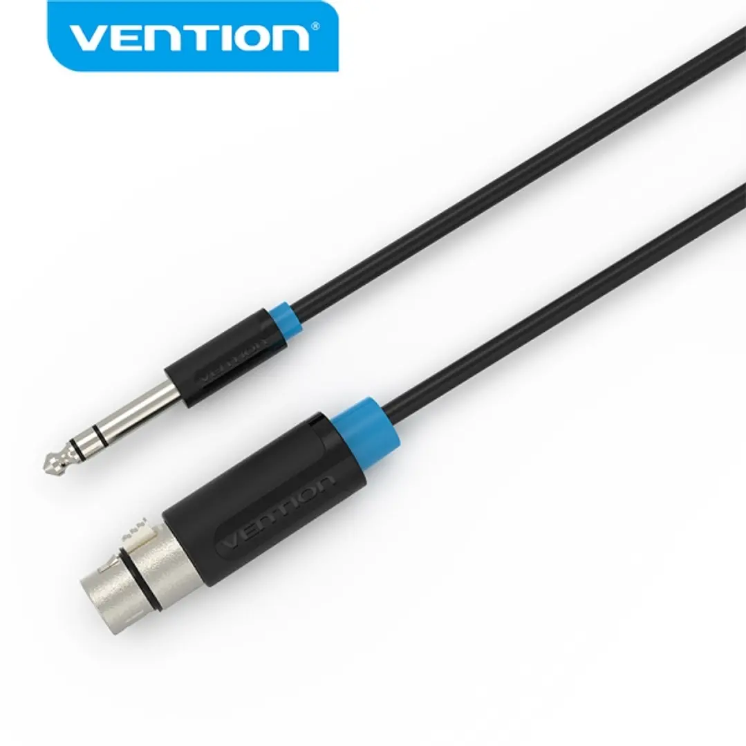 Vention Cable de Audio - Jack 6.5mm a XLR - Conector Estereo - Material PVC Resistente - Alta Calidad de Sonido - Color Negro 1