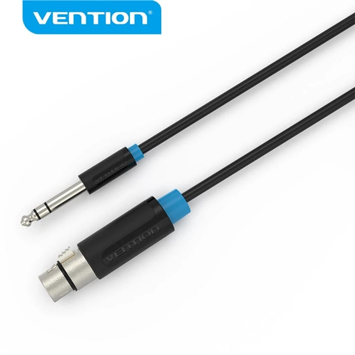 Vention Cable de Audio - Jack 6.5mm a XLR - Conector Estereo - Material PVC Resistente - Alta Calidad de Sonido - Color Negro 1