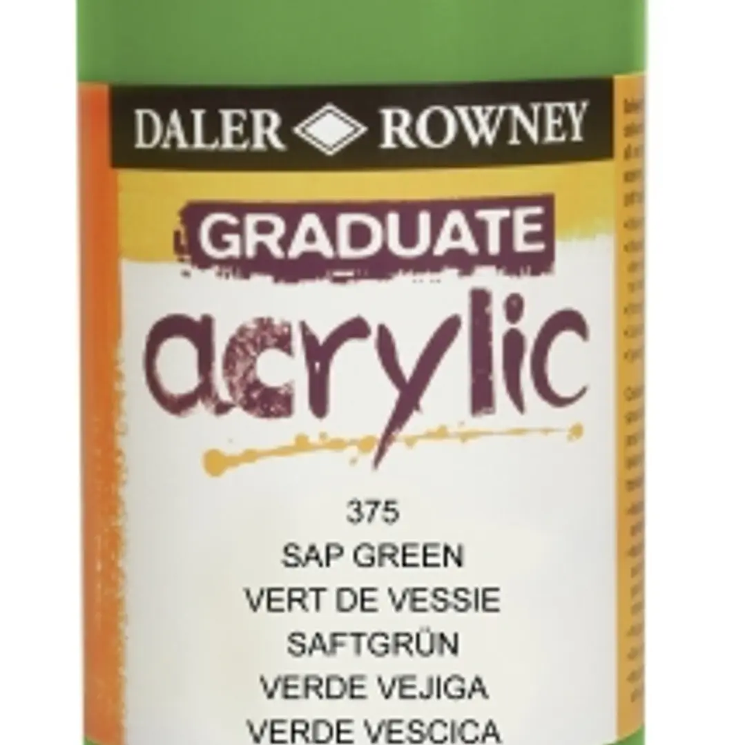Daler Rowney Graduate Pintura Acrilica - Botella de Plastico - 500ml - Color Verde Vejiga 1
