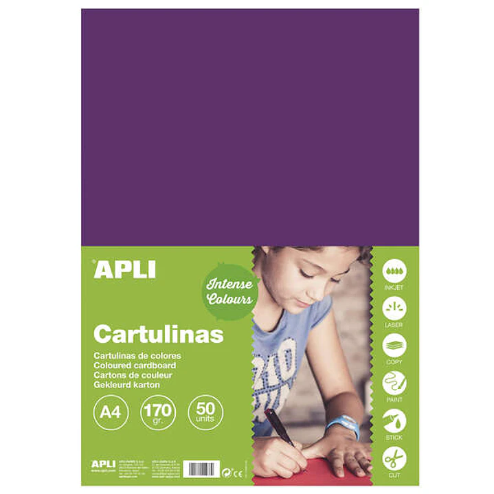 Apli Cartulina Morada A4 170g 50 Hojas 1