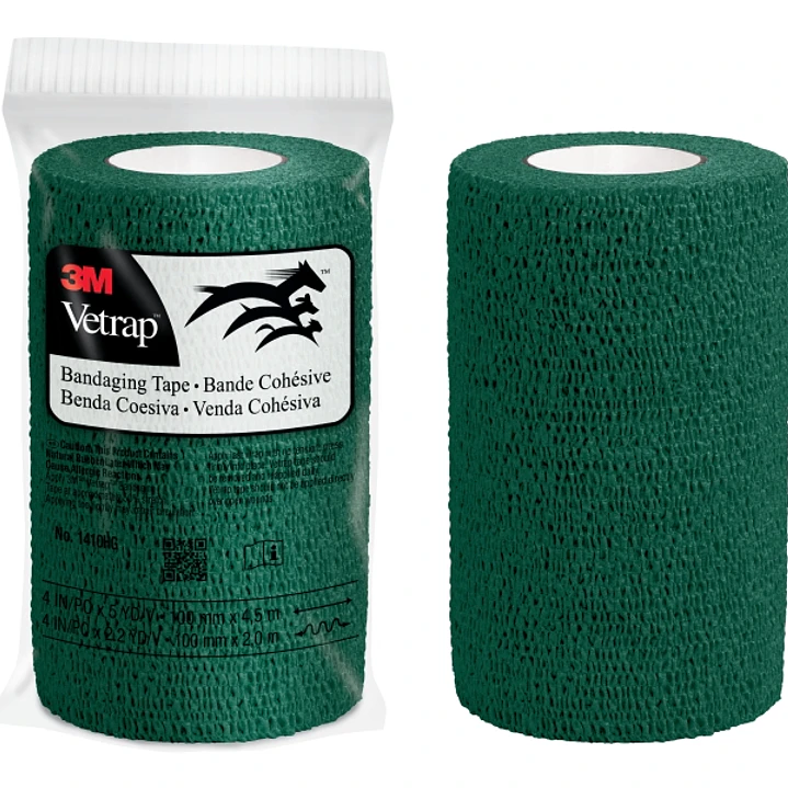 3M Vetrap Venda Cohesiva - 10cm x 4.5m - Flexible - Transpirable - Autoadhesiva - Color Verde Militar 1