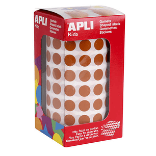 Apli Rollo con 5.192 Gomets Redondos Ø 10.5mm - Ideal para Escuelas y Talleres Infantiles - Adhesivo Permanente Base Agua - Normas EN-71 y FSC - Color