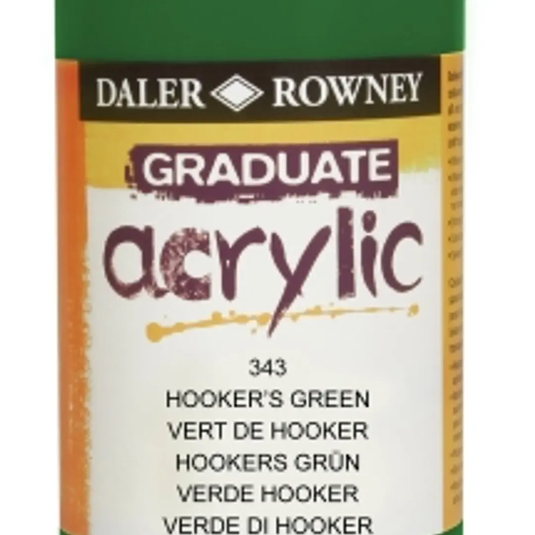 Daler Rowney Graduate Pintura Acrilica - Botella de Plastico - 500ml - Color Verde Hooker 1