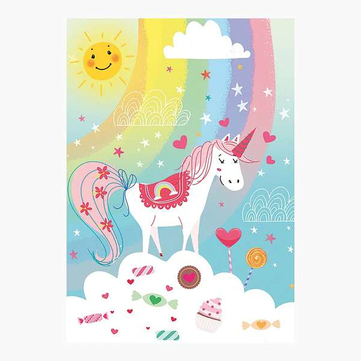 Pictura Tarjeta Zig-Zag - 15x22cm - Tematica Unicornio - Triptica sin Envoltorio - Incluye Sobre Blanco - Papel con Certificacion FSC 1