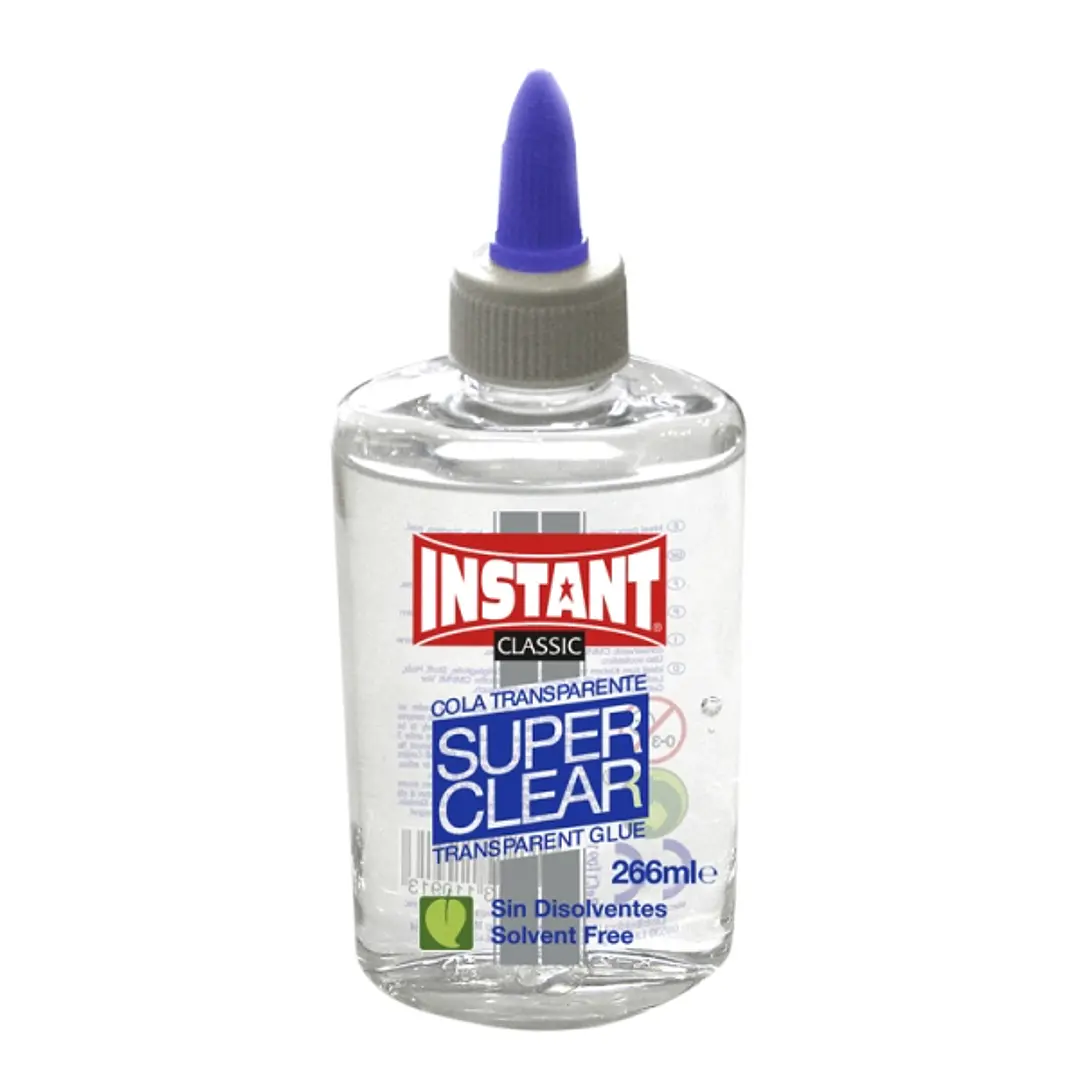 Instant Classic Super Clear Cola Transparente 266ml - Apto para Uso Infantil y/o Domestico - Sin Disolventes - Transparente 1