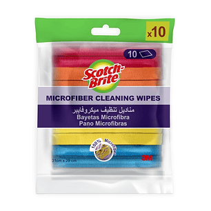 Scotch-Brite Pack de 10 Bayetas de Microfibra Multiusos - 31x29cm - Colores Surtidos