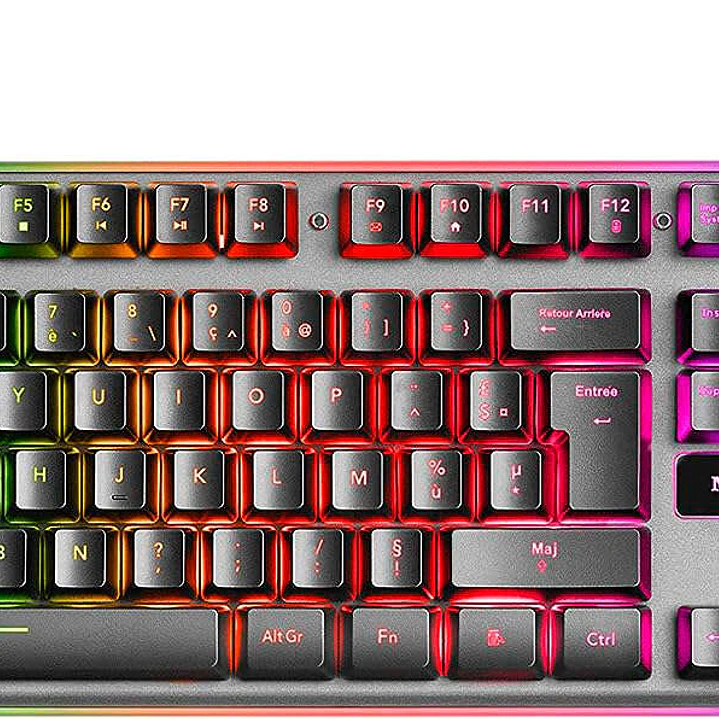 Mars Gaming Teclado Gaming MK220 - Tecnologia H-MECH - Iluminacion FRGB Rainbow - Panel de Aluminio - Base de ABS Reforzado - Diseño Completo - Materi 1