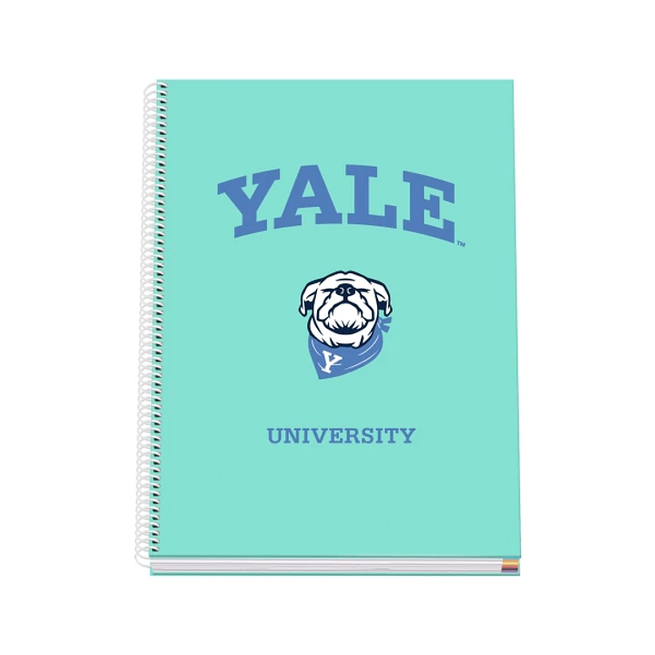 Dohe Yale Dog Cuaderno Espiral A4 100 Hojas Microperforadas Cuadricula 5mm - Tapa Dura Carton Forrado - Bandas de Color 1