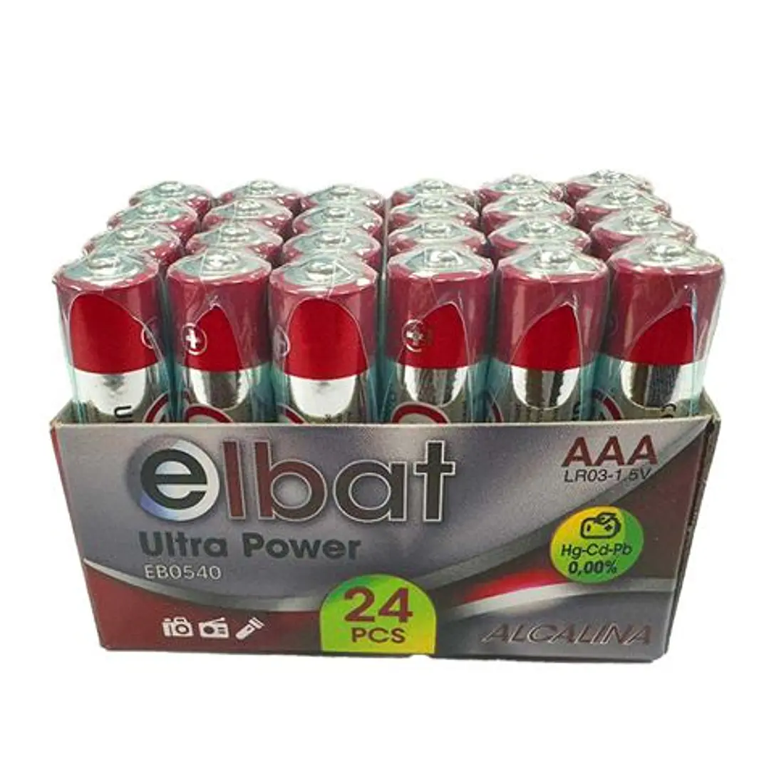 Elbat Pack 24 Pcs Pilas Alcalinas LR03/AAA - Color Varios 1