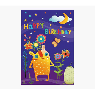 Pictura Tarjeta Zig-Zag - 15x22cm - Tematica de Monstruos - Tarjeta Triptica sin Envoltorio - Incluye Sobre Blanco - Impresas en Papel con Certificaci