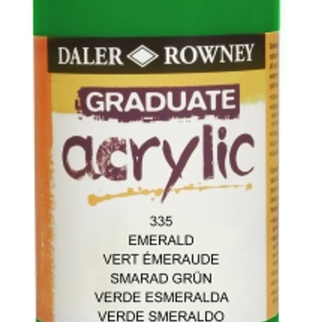 Daler Rowney Graduate Pintura Acrilica - Botella de Plastico - 500ml - Color Verde Esmeralda 1