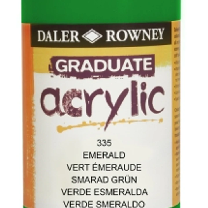 Daler Rowney Graduate Pintura Acrilica - Botella de Plastico - 500ml - Color Verde Esmeralda 1