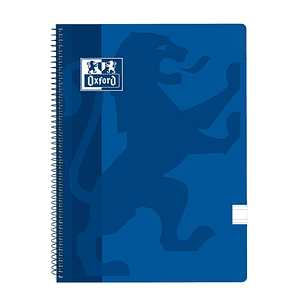 Oxford School Classic Cuaderno Espiral Tapa de Plastico Folio - Pauta 3.5 con Margen - 80 Hojas - Color Azul Marino