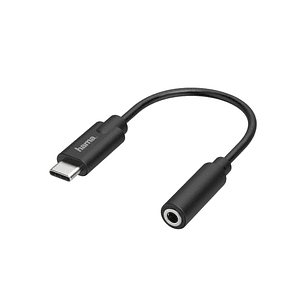 Hama Essential Cable Adaptador de Audio - USB-C Macho - Jack 3.5mm Hembra - Estereo - Color Negro