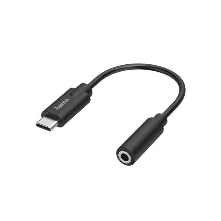 Hama Essential Cable Adaptador de Audio - USB-C Macho - Jack 3.5mm Hembra - Estereo - Color Negro 1