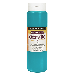 Daler Rowney Graduate Pintura Acrilica - Botella de Plastico - 500ml - Color Turquesa Ftalo