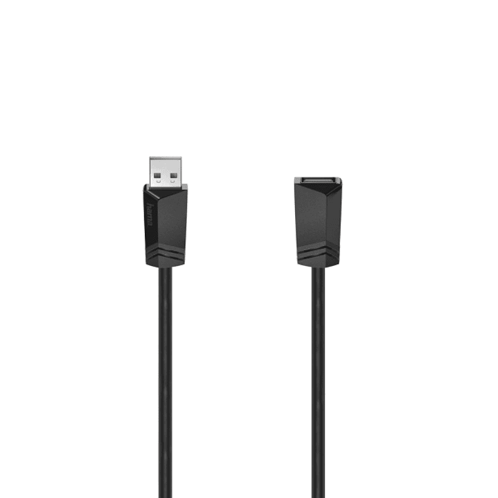 Hama Essential Cable Alargador USB-A Macho/Hembra - Longitud 0.75m - Velocidad hasta 480Mbps - Blindaje Doble - Color Negro 1