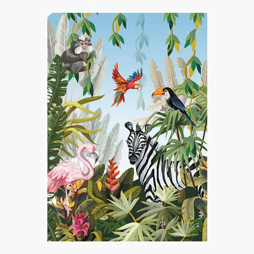 Pictura Tarjeta Zig-Zag - 15x22cm - Tematica Tropical - Triptica sin Envoltorio - Incluye Sobre Blanco - Papel con Certificacion FSC 1