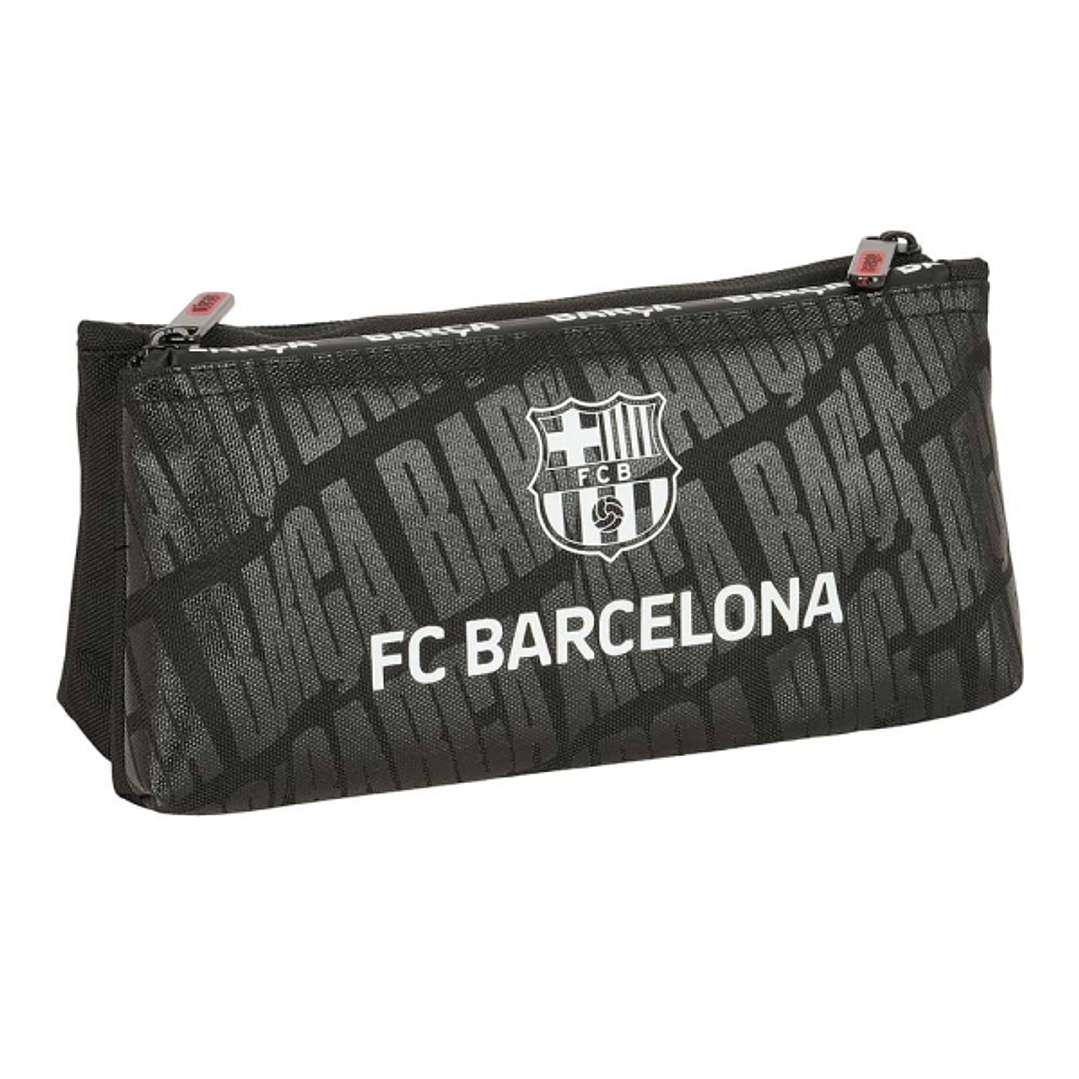 Safta F.C.Barcelona Neceser Compacto de 2L - 2 Compartimentos con Cremallera - Compacto - Resistente - 220x80x100mm - Color Negro 1