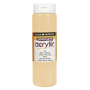 Daler Rowney Graduate Pintura Acrilica - Botella de Plastico - 500ml - Color Titanio Buff