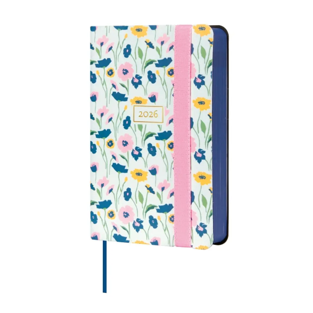 Finocam Flexi Joy Agenda en Catalan - Anual 2026 - Tapa Blanda - Formato F2 - 85x23x130mm - 1 Dia por Pagina - Tematica de Flores 1