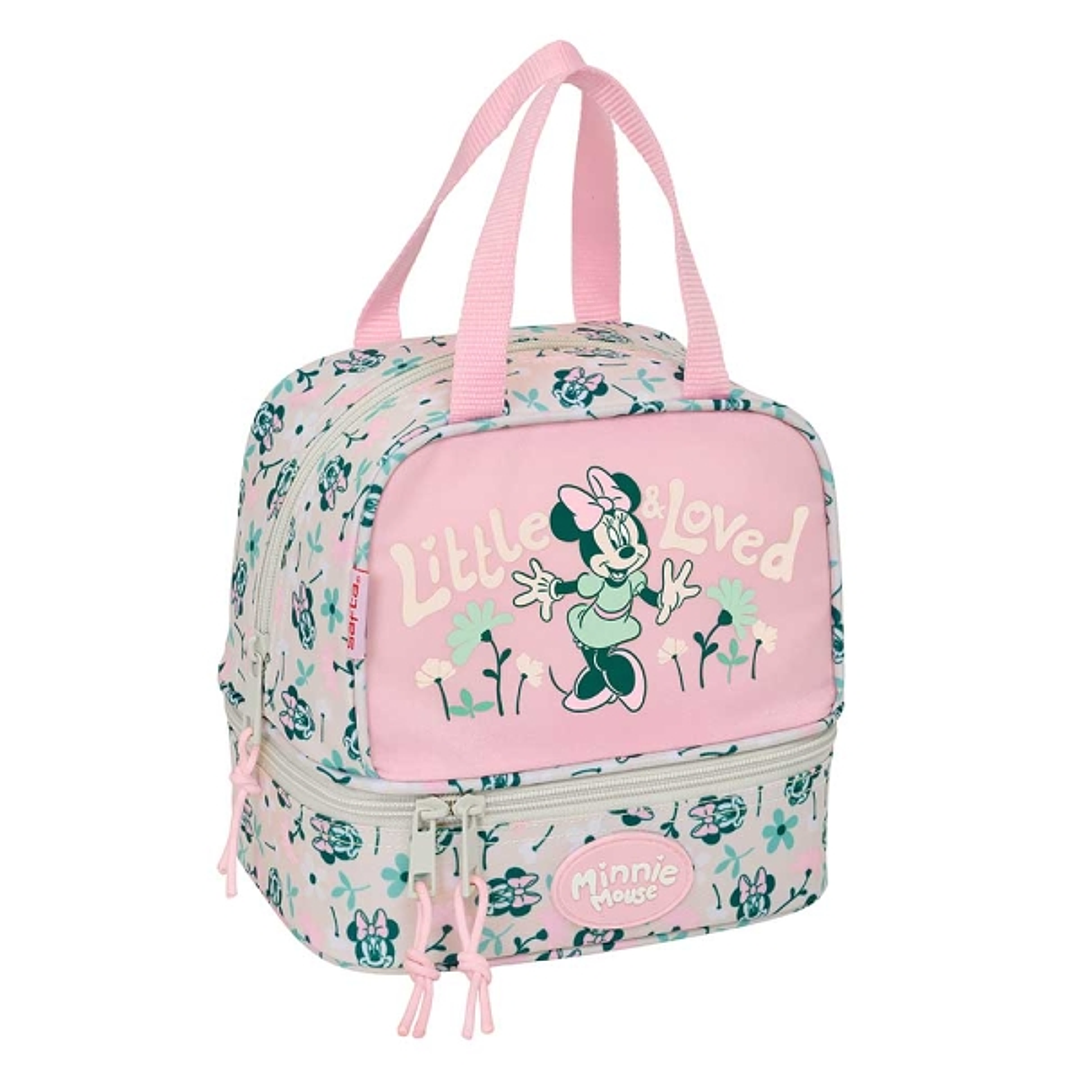 Safta Minnie Mouse Minty Portameriendas de 6L - Asas Superiores - 200x150x200mm - Color Rosa Pastel 1