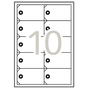 Apli Pack de 100 Etiquetas Colgantes Imprimibles 98x57mm - 10 Hojas x 10 Etiquetas - Cartulina Microperforada de 200g/m² - Color Blanco