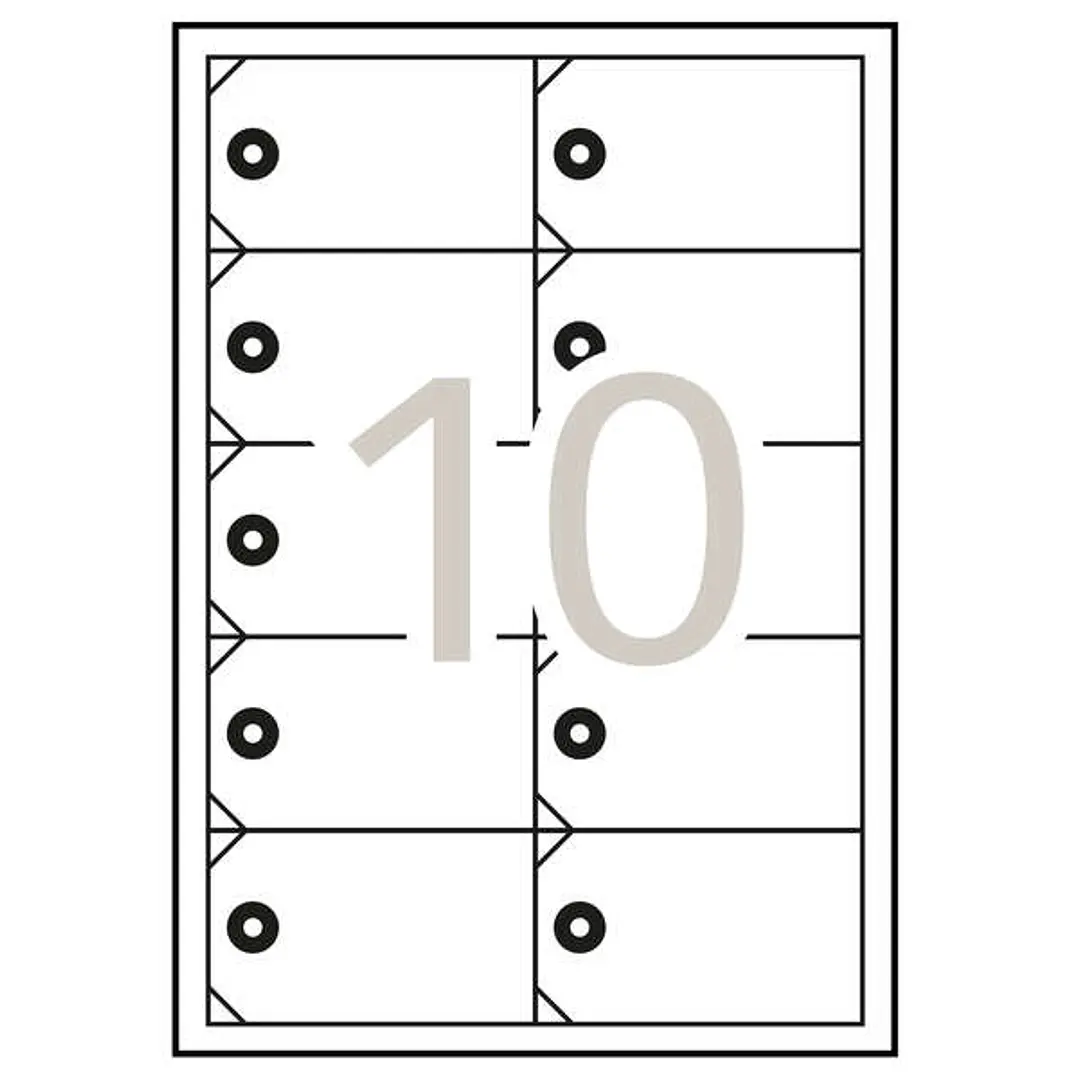 Apli Pack de 100 Etiquetas Colgantes Imprimibles 98x57mm - 10 Hojas x 10 Etiquetas - Cartulina Microperforada de 200g/m² - Color Blanco 1