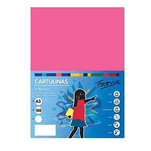 Fabrisa Pack de 25 Cartulinas 180 g/m² - Tamaño A3 - Color Fucsia