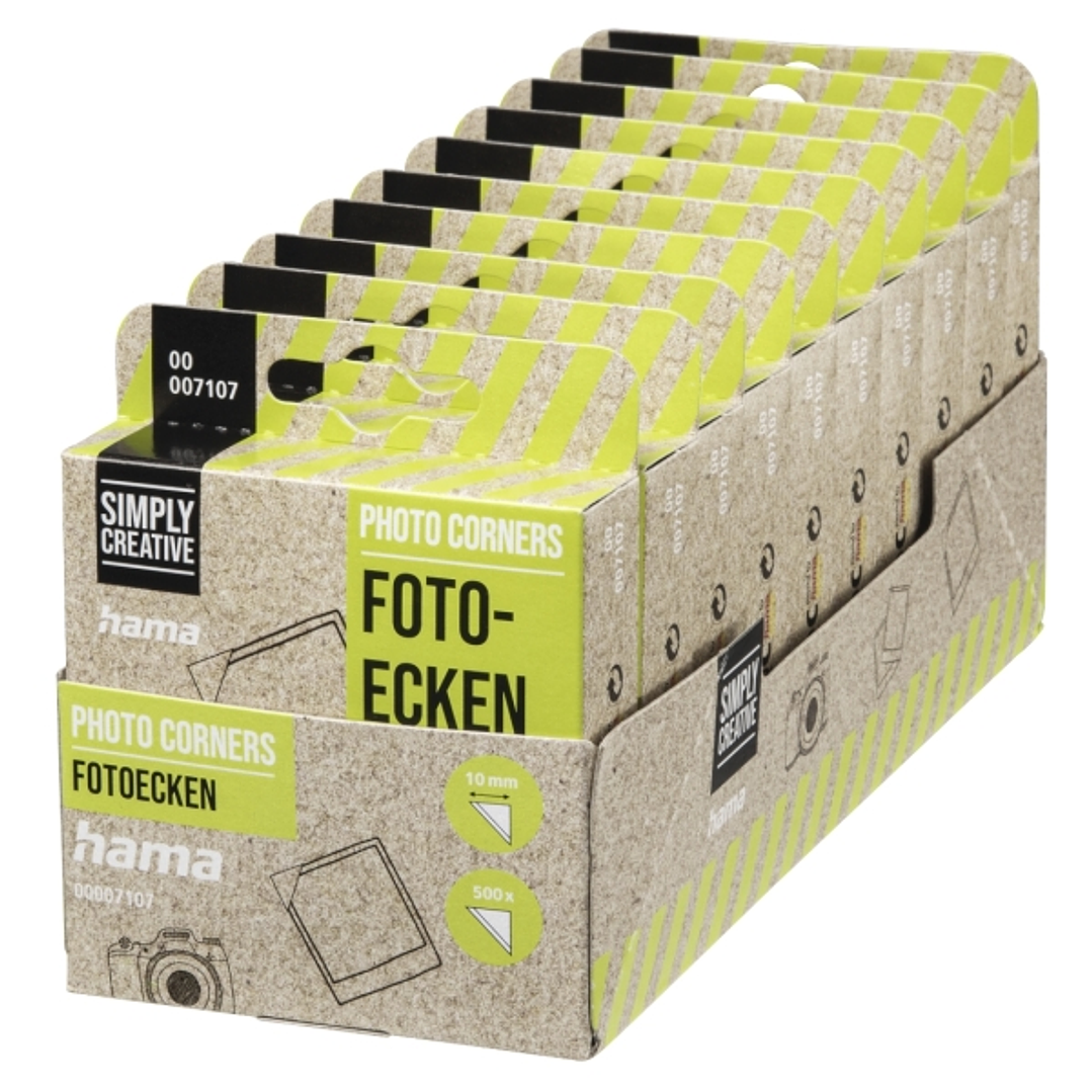 Hama Pack de 500 Esquinas Adhesivas para Foto - Borde 10mm - Polipropileno - Color Transparente 1