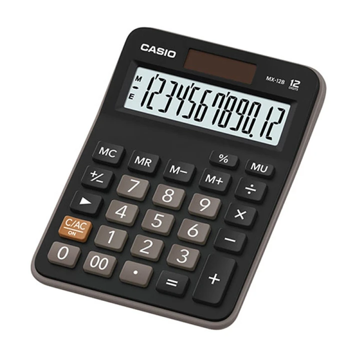 Casio MX-12B Calculadora de Escritorio Pequeña - Pantalla LCD de 12 Digitos - Solar y Pilas - Color Negro 1