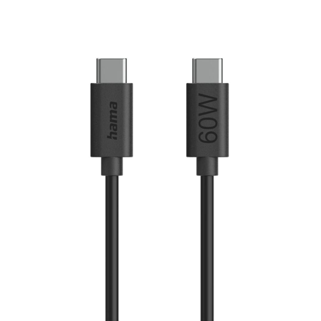 Hama Cable USB-C Macho - Longitud 1.2m - Velocidad hasta 480Mbps - Color Negro 1
