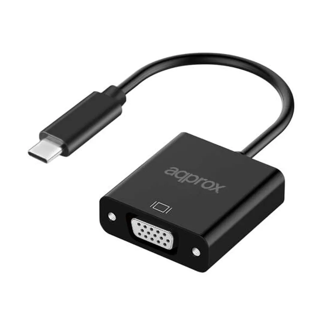 Approx Adaptador USB-C Macho a VGA Hembra - Resolucion hasta 1080P/60Hz - Cable de 13cm 1
