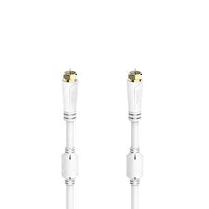 Hama Essential Cable Coaxial de Antena - Longitud 1.5m - Terminales Chapados en Oro - Conector F Macho - Triple Blindaje - Apantallamiento 100dB - Imp