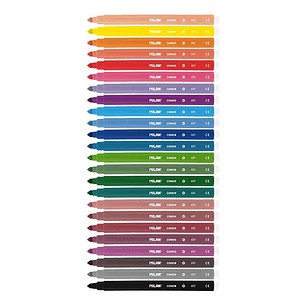 Milan Pack de 24 Rotuladores - Punta Conica 5mm - Tinta al Agua - Lavable - Colores Surtidos