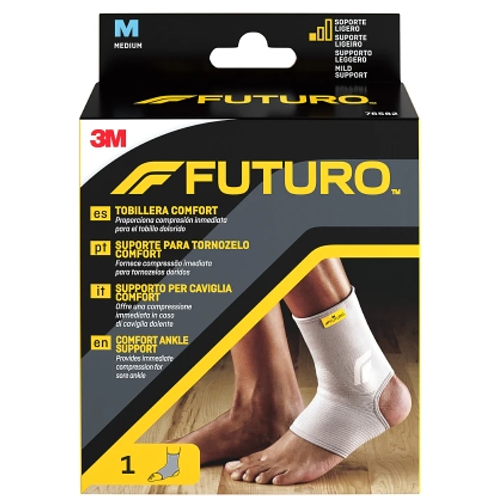 Futuro Comfort Tobillera - Talla M (31.8 - 38.1cm) - Transpirable - Elastico - Color Gris 1