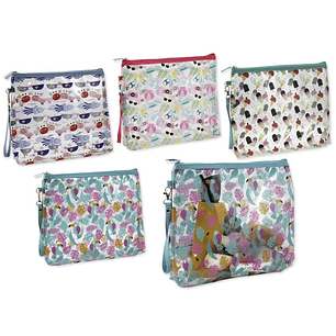 Lagart Good Time Neceser Transparente - Asa de Transporte - Fabricado en PVC - Medidas 25x30x6cm - Diseños Surtidos