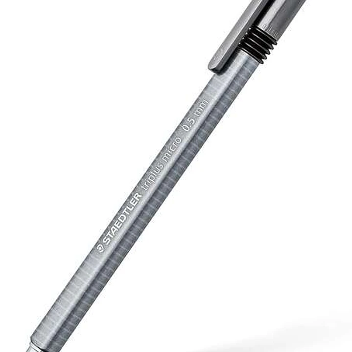 Staedtler Triplus Micro 774 Portaminas - Ancho de Linea 0.5mm - Punta Retractil - Diseño Ergonomico - Color Gris 1