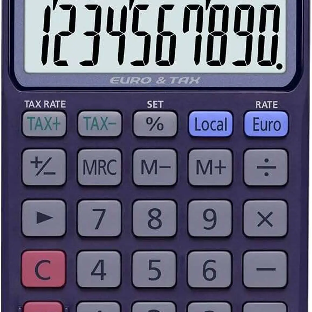 Casio SL-310TER+ Calculadora de Bolsillo - Pantalla LC Extragrande de 10 Digitos - Funcion Conversor de Euros - Color Azul Oscuro 1