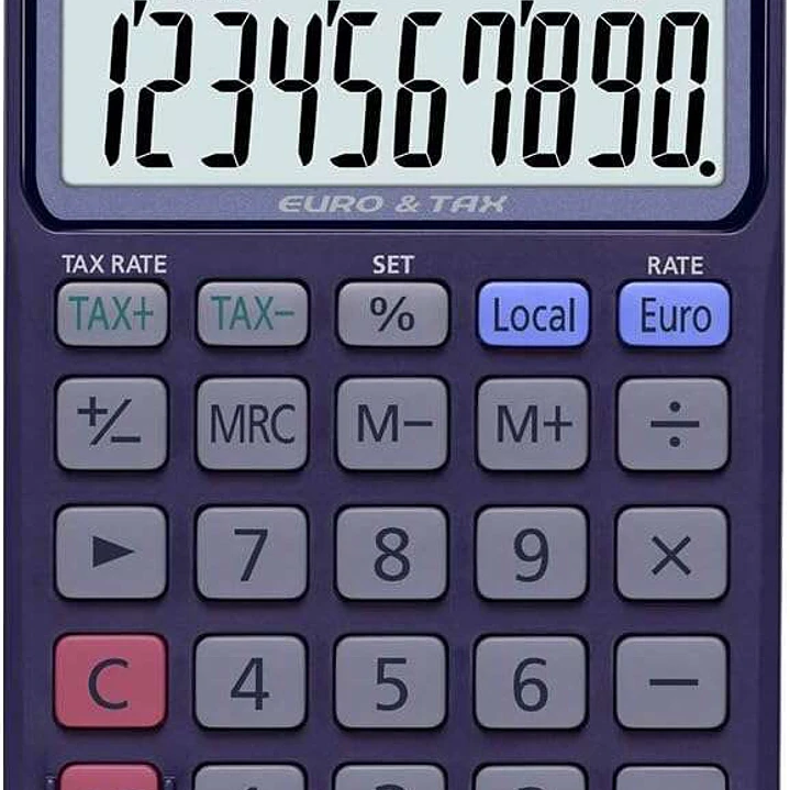 Casio SL-310TER+ Calculadora de Bolsillo - Pantalla LC Extragrande de 10 Digitos - Funcion Conversor de Euros - Color Azul Oscuro 1