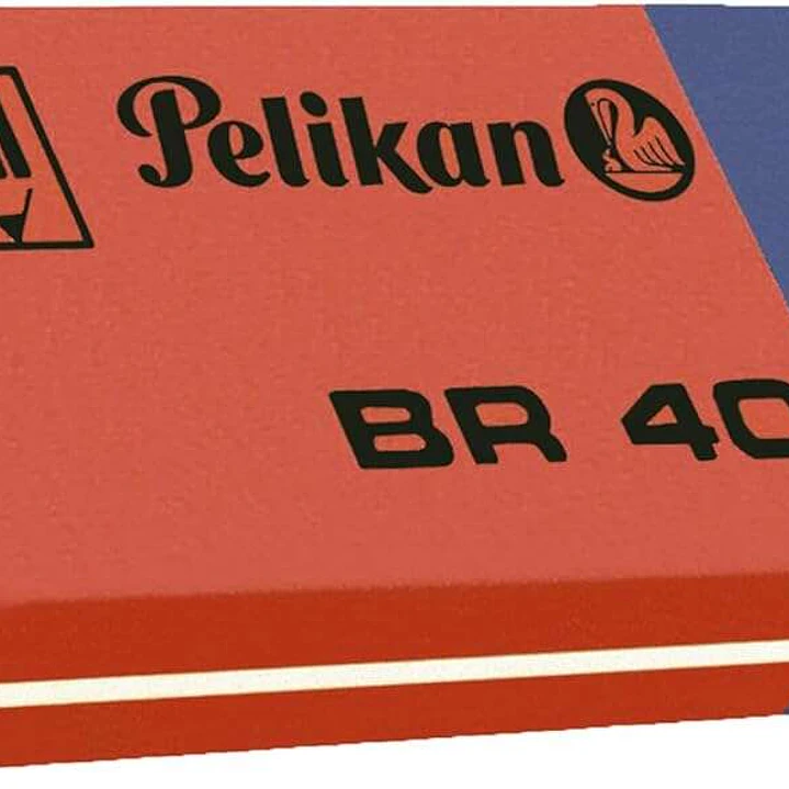 Pelikan Caja de 40 Gomas BR40 - Doble Funcion para Tinta y Lapiz - Alta Calidad - Resistente - Precision en el Borrado - Color Azul/Rojo 1
