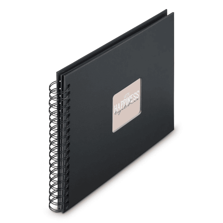 Hama Fine Art Album de Fotos con Espiral - 50 Paginas Negras - Tapa de Papel - 28x24cm - Color Negro 1