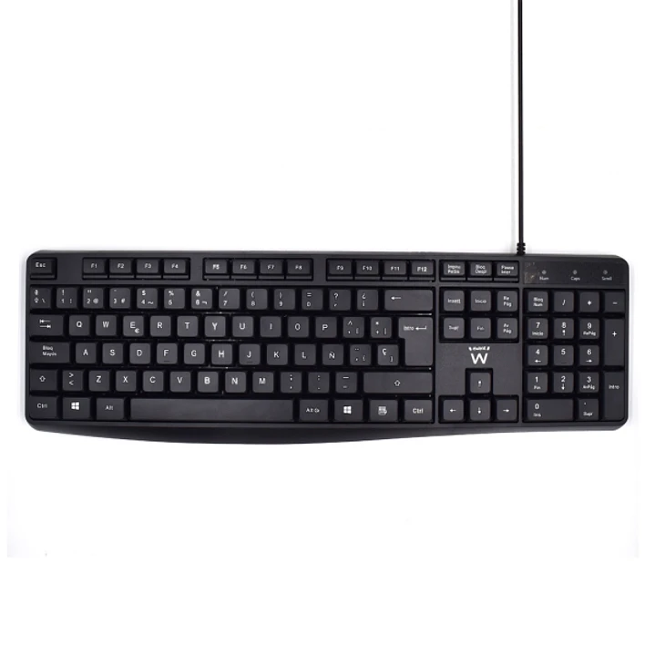 Ewent Teclado con Cable de Oficina - 104 Teclas - Cable USB-A de 1.35m - Color Negro 1