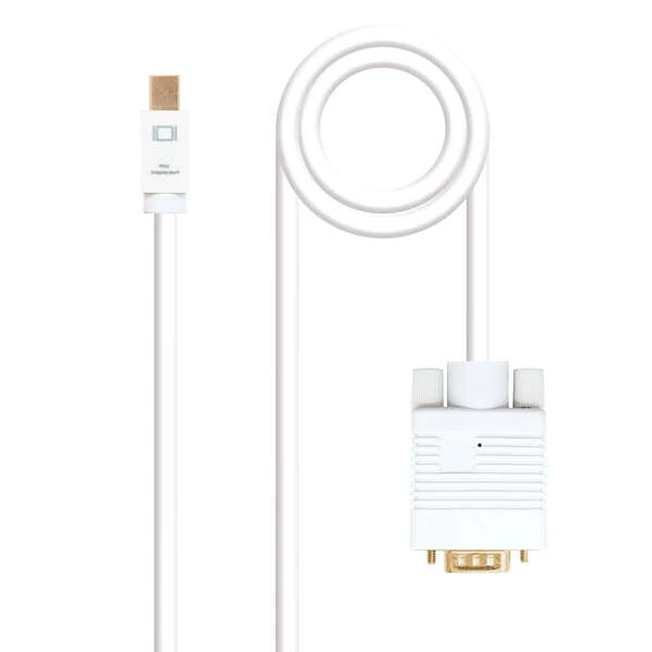 Nanocable Cable Conversor Mini DP Macho a VGA Macho 2m - Color Blanco 1