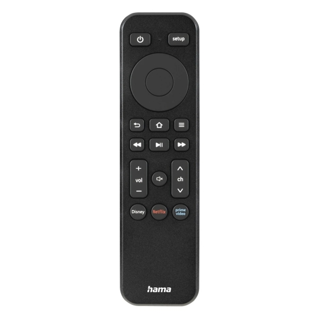 Hama Mando a Distancia para TV - Universal - Alcance 10m - Acceso Directo a Plataformas de Streaming - 14x3.8x1.9cm - Color Negro 1