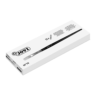 Jovi Pinceles Artisticos Planos Pelo de Cerda Nº 14 - Pelo Natural - Mango de Madera - Punta Plana - Pelo Duro - Color Varios