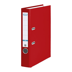 Elba Rado Top Archivador Tamaño Folio - Con Palanca y Rado - Ancho de 50mm - Forrado Exterior de Plastico - Interior de Papel - Color Rojo
