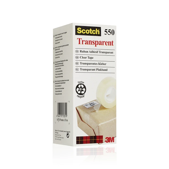 Scotch Pack de 8 Cintas Adhesivas - 19mm x 33m - Color Transparente 1