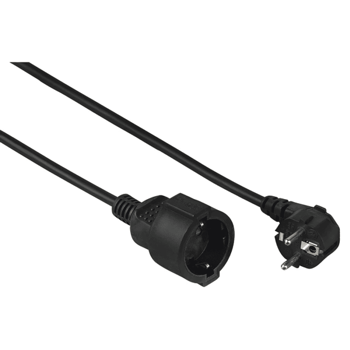 Hama  Cable de Alimentacion Alargador Acodado - Potencia Maxima 3680W - Longitud 5m - Seccion 1.5mm2 - Schuko CEE7 - Color Negro 1
